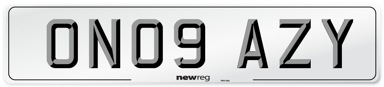 ON09 AZY Number Plate from New Reg